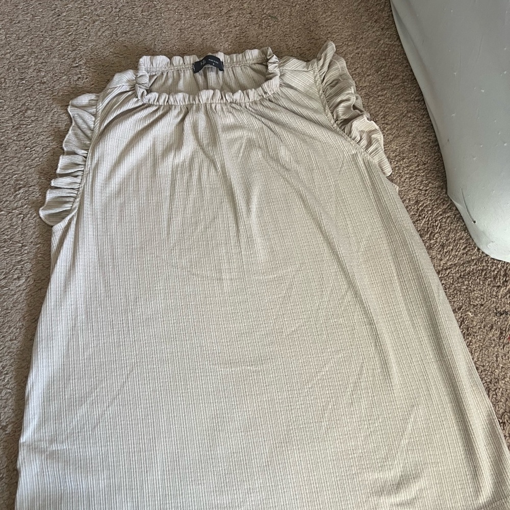 Women's Cream Ruffle Sleeve Blouse